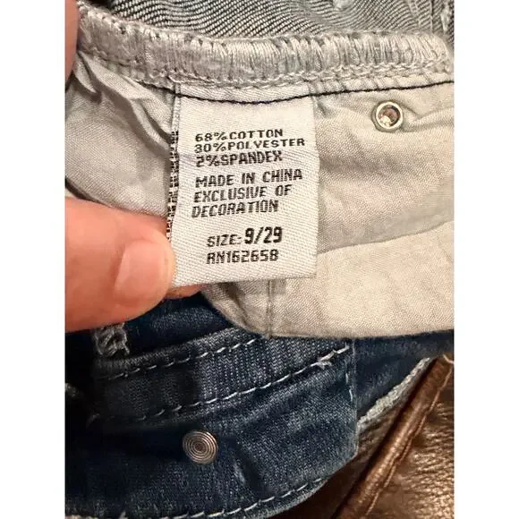 Telepatía Mid-Rise, Wide-Leg Denim Stretch Embellished Jeans Women’s 9/29 Skull - Picture 8 of 12